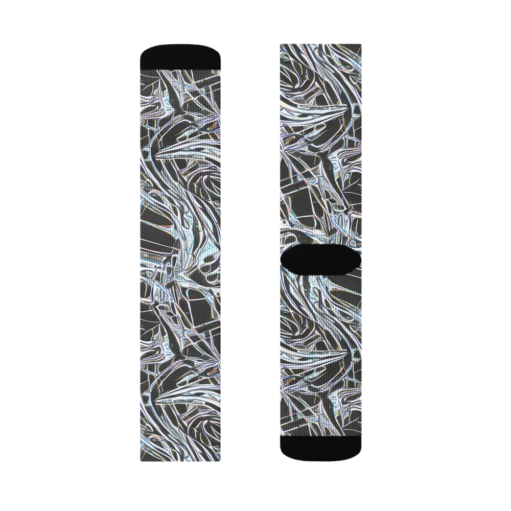 Chrome Tangle on Socks — Right Sock