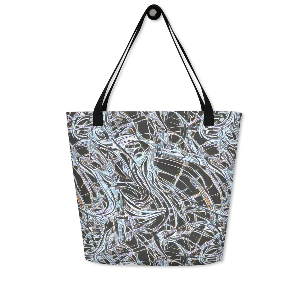 Chrome Tangle on Large Tote Bag W/ Pocket — Front