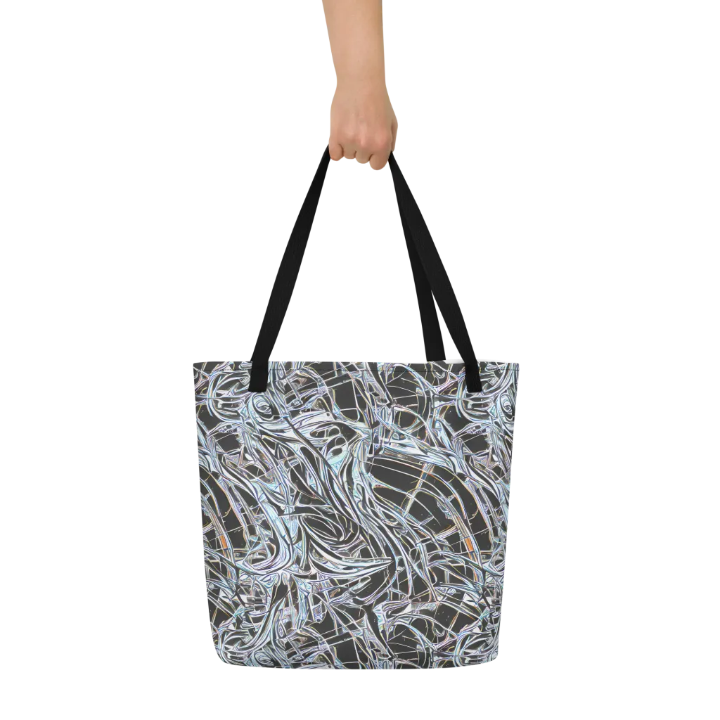 Chrome Tangle on Large Tote Bag W/ Pocket — Front