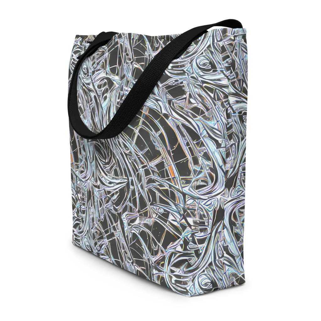 Chrome Tangle on Large Tote Bag W/ Pocket — Front
