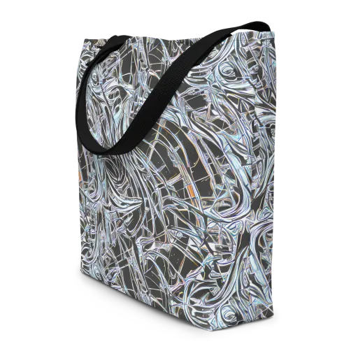 Chrome Tangle on a Large Tote Bag W/ Pocket