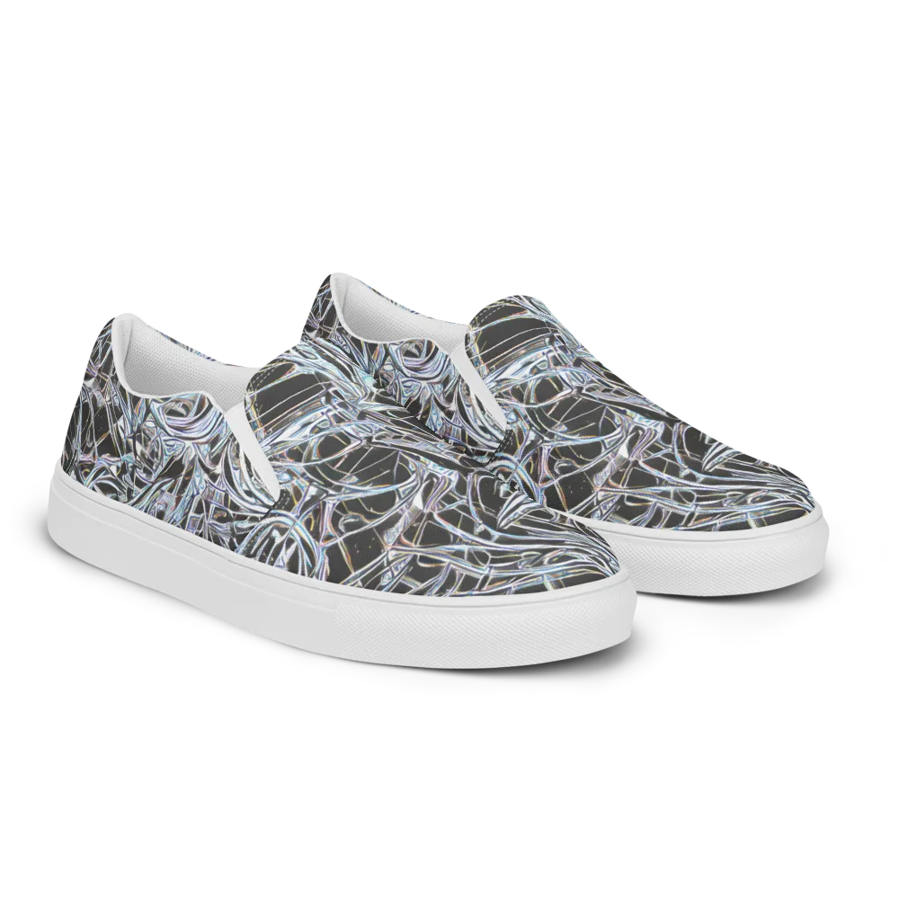 Chrome Tangle on Women's Slip-On Canvas Shoes — Right Front
