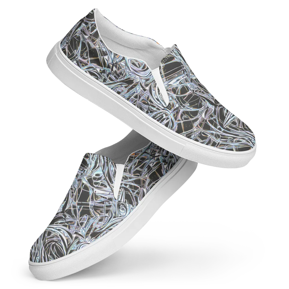 Chrome Tangle on Women's Slip-On Canvas Shoes — Front