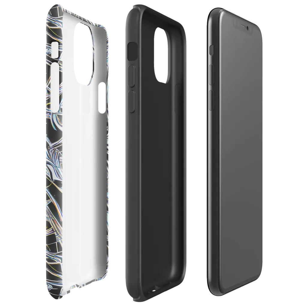 Chrome Tangle on Tough Case for iPhone® — Right