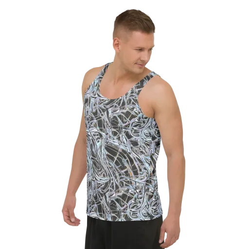 Chrome Tangle on a Men's Tank Top