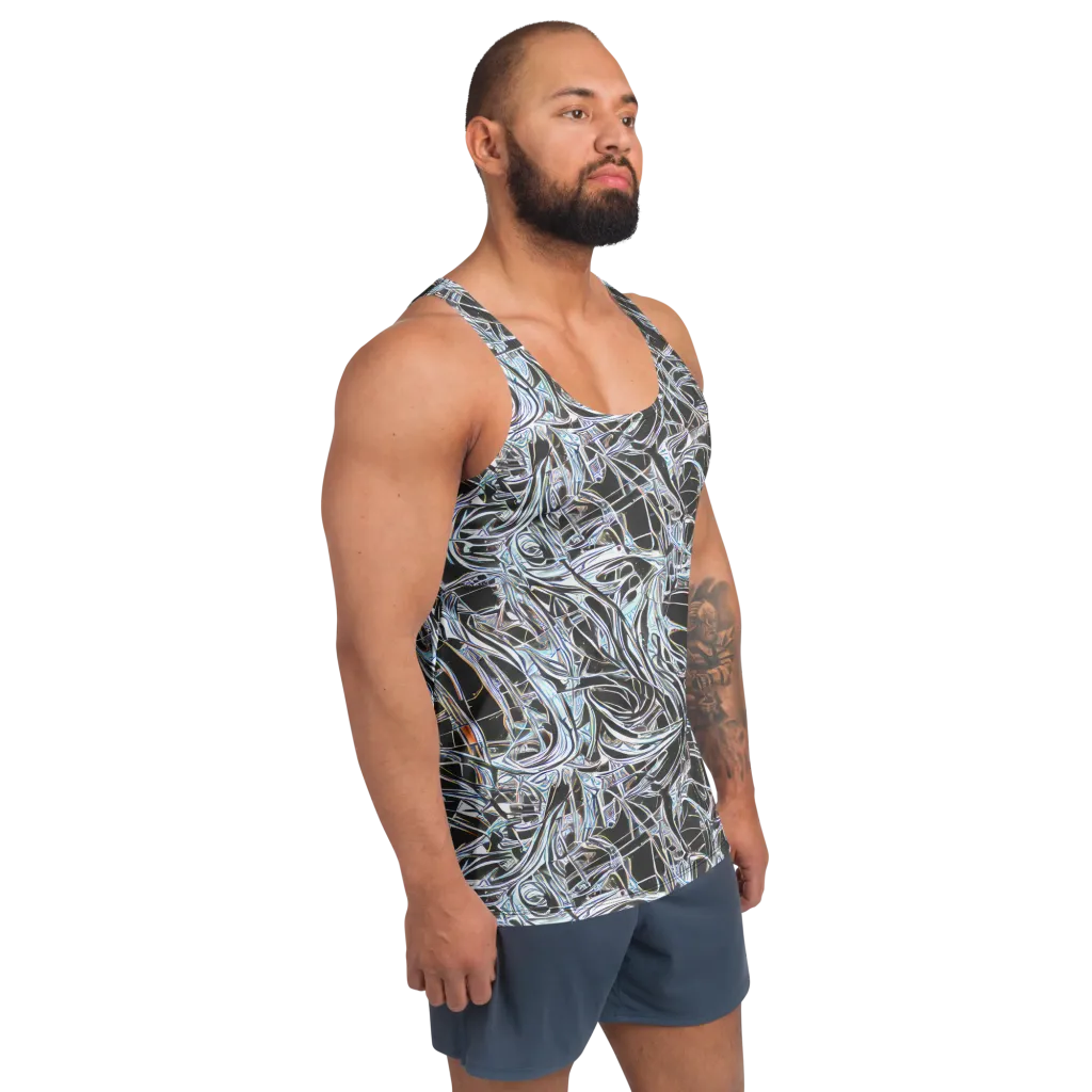 Chrome Tangle on Men's Tank Top — Right Front