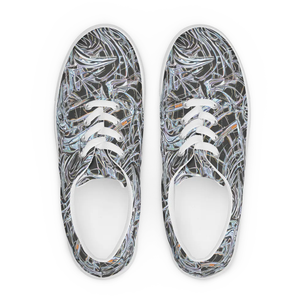 Chrome Tangle on Men's Lace-Up Canvas Shoes — Front