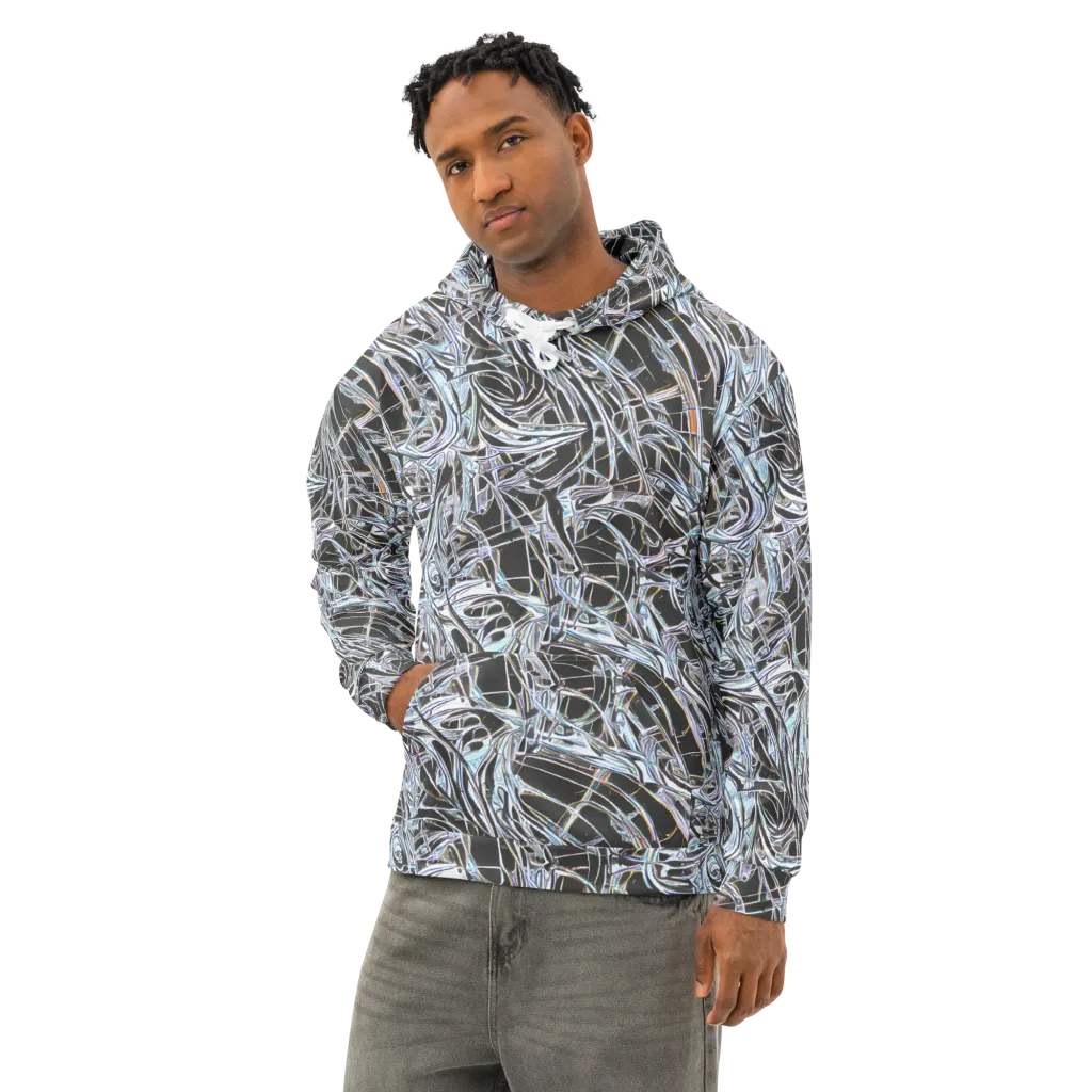 Chrome Tangle on Cotton Hoodie — Left Front