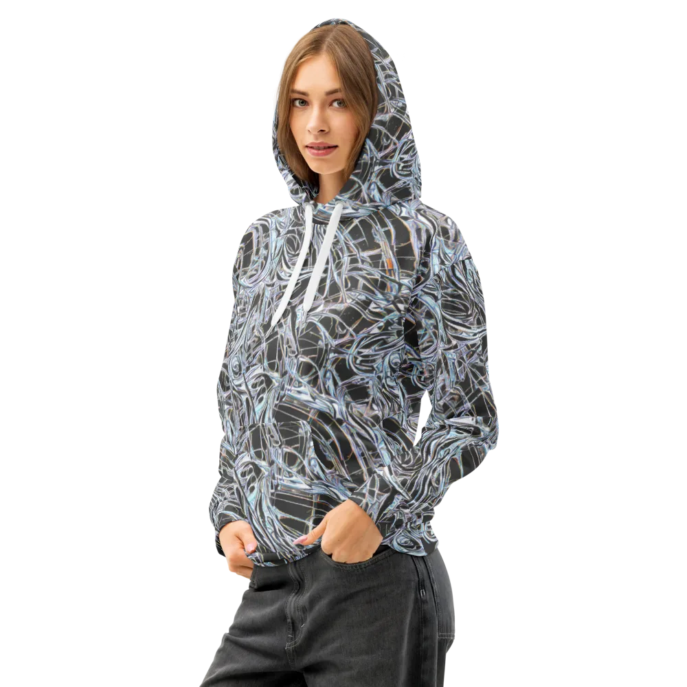 Chrome Tangle on Cotton Hoodie — Left Front