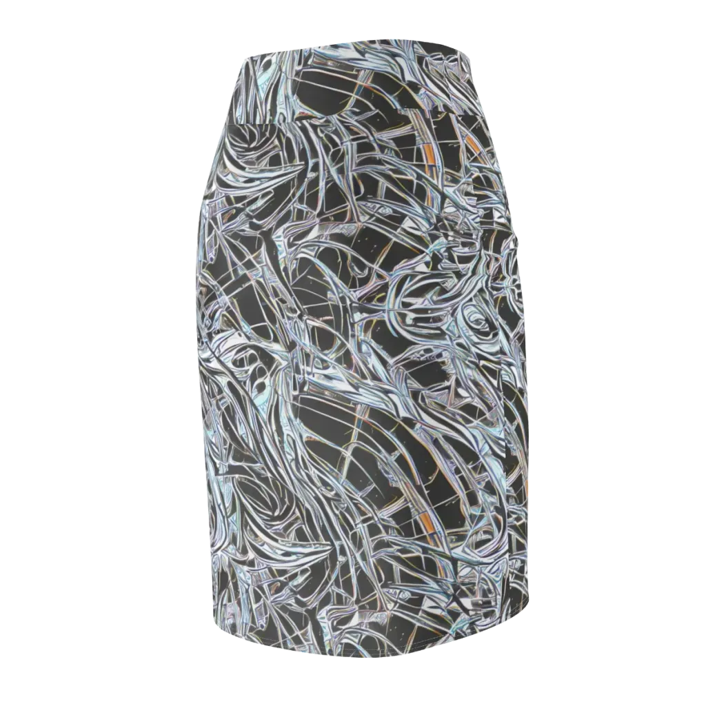 Chrome Tangle on Pencil Skirt — Back Side