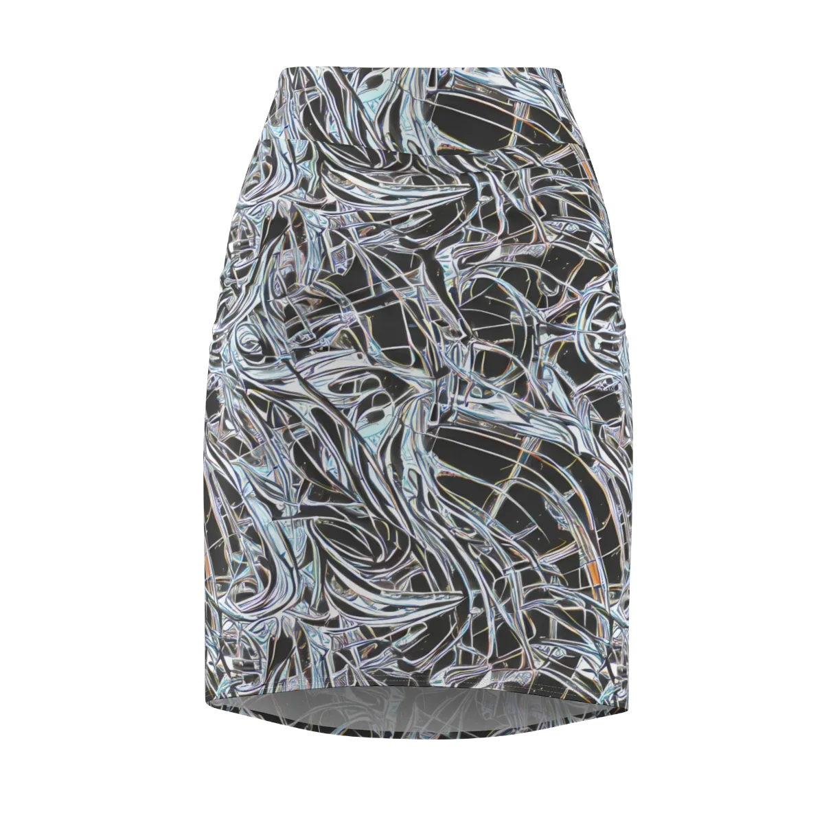 Chrome Tangle on Pencil Skirt — Front