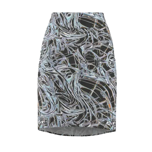 Chrome Tangle on a Pencil Skirt