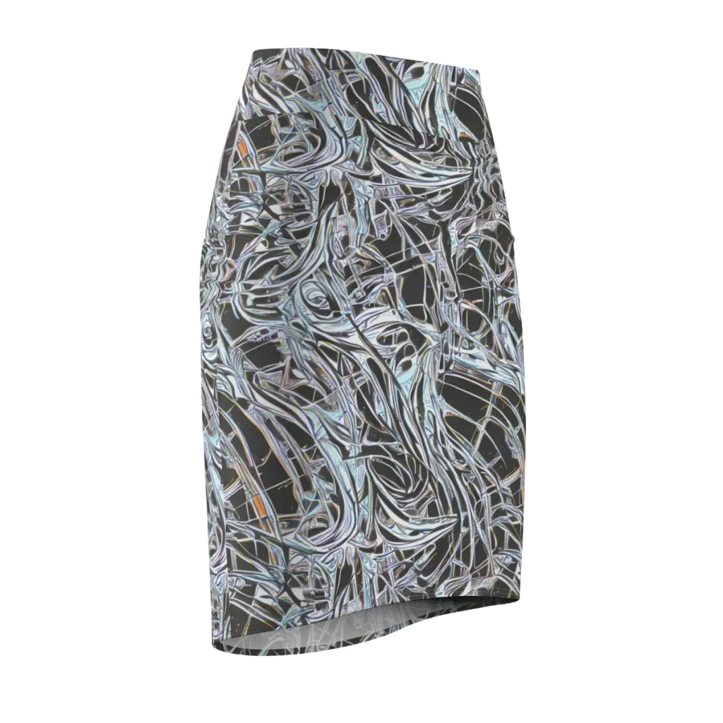 Chrome Tangle on Pencil Skirt — Front Side