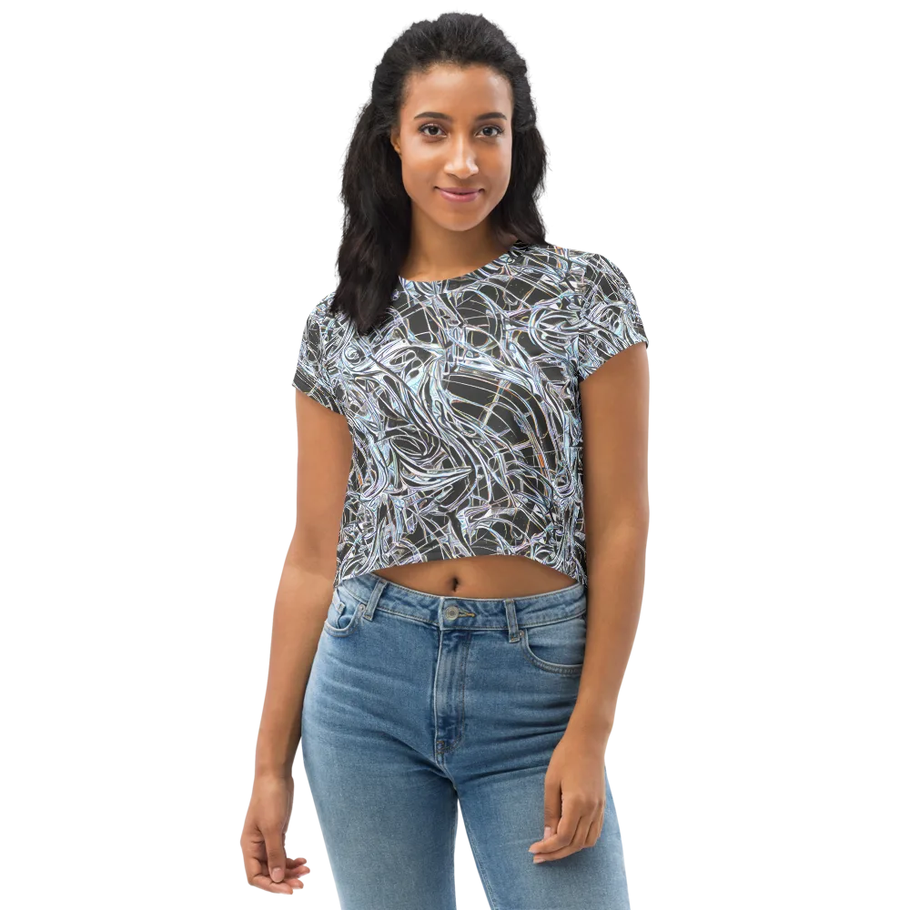 Chrome Tangle on Crop Tee — Front