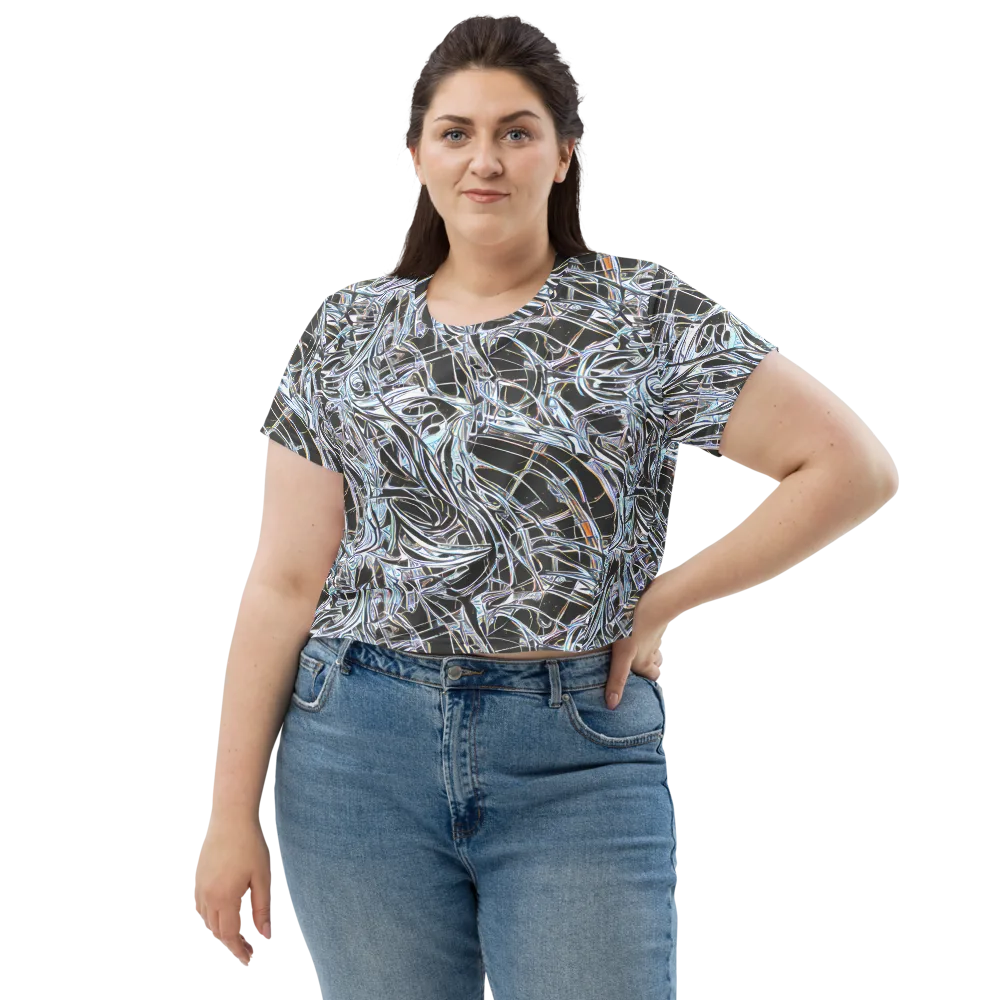 Chrome Tangle on Crop Tee — Front