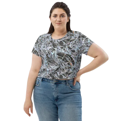 Chrome Tangle on a Crop Tee