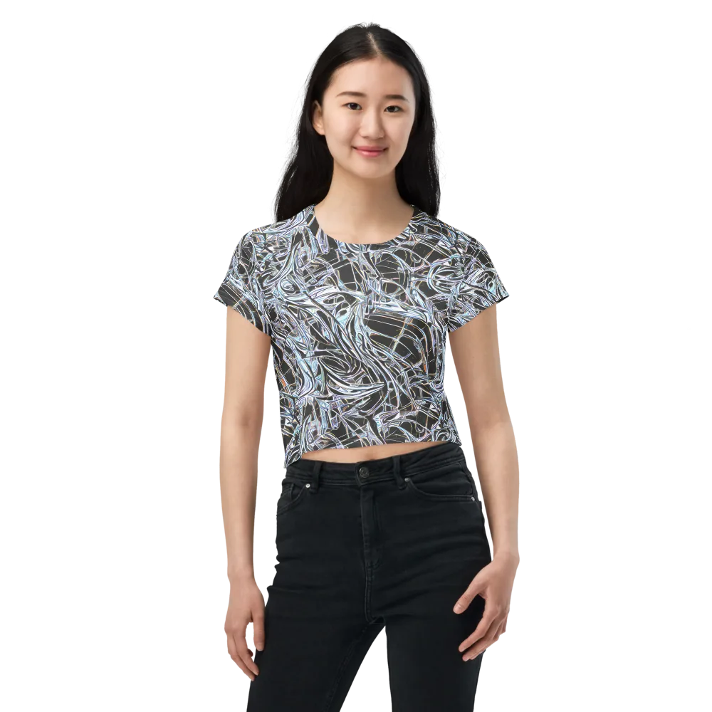 Chrome Tangle on Crop Tee — Front