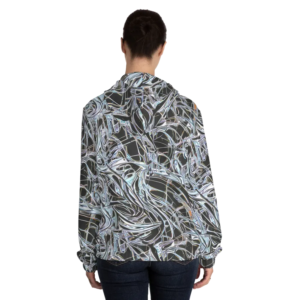Chrome Tangle on Women's Full-Zip Hoodie — Back On Person