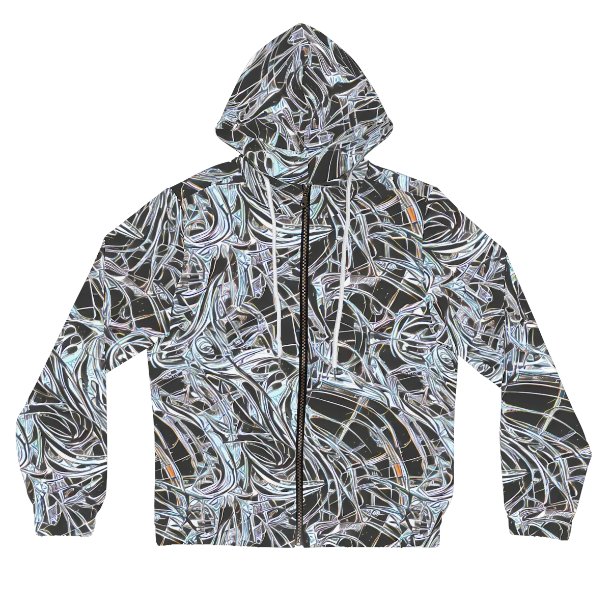 Chrome Tangle on Women's Full-Zip Hoodie — Front