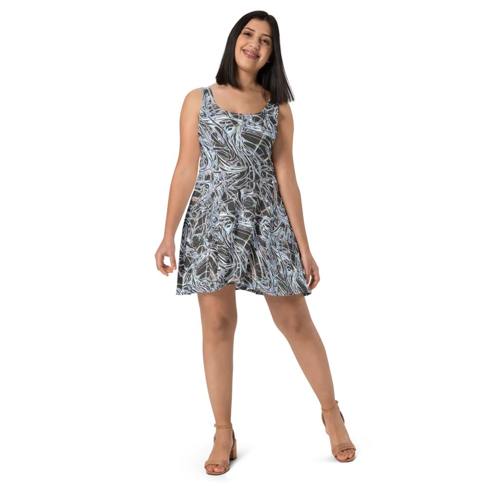 Chrome Tangle on Skater Dress — Front