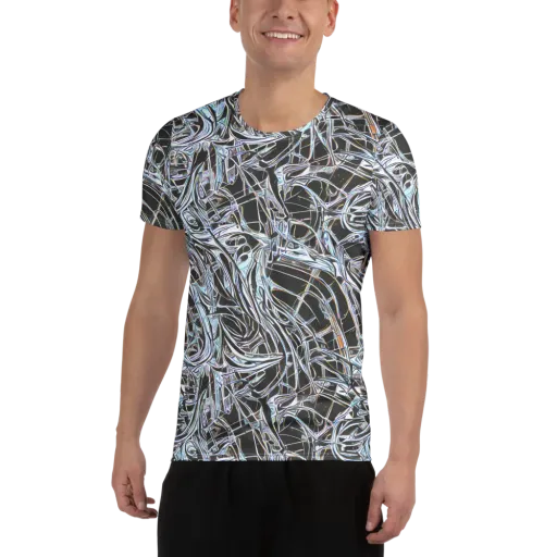 Chrome Tangle on a Men's Athletic T-Shirt