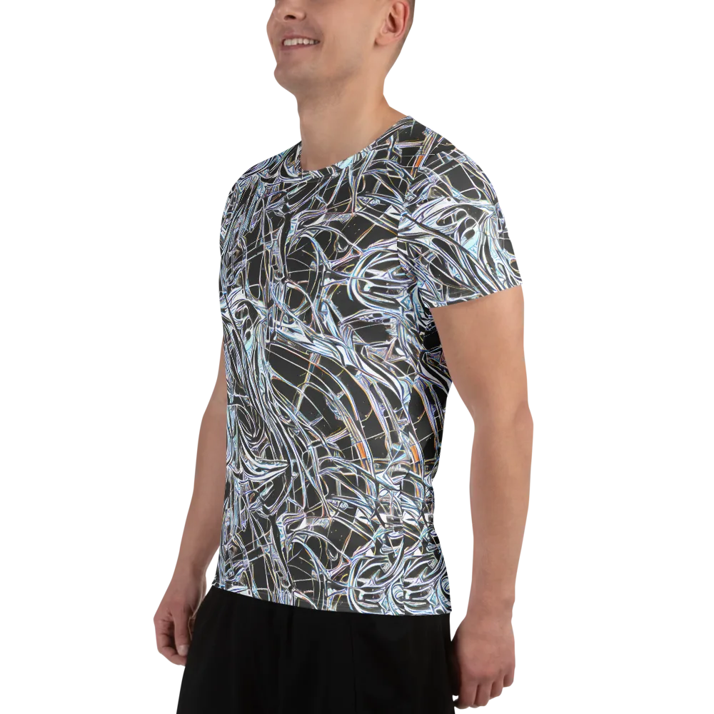 Chrome Tangle on Men's Athletic T-Shirt — Left