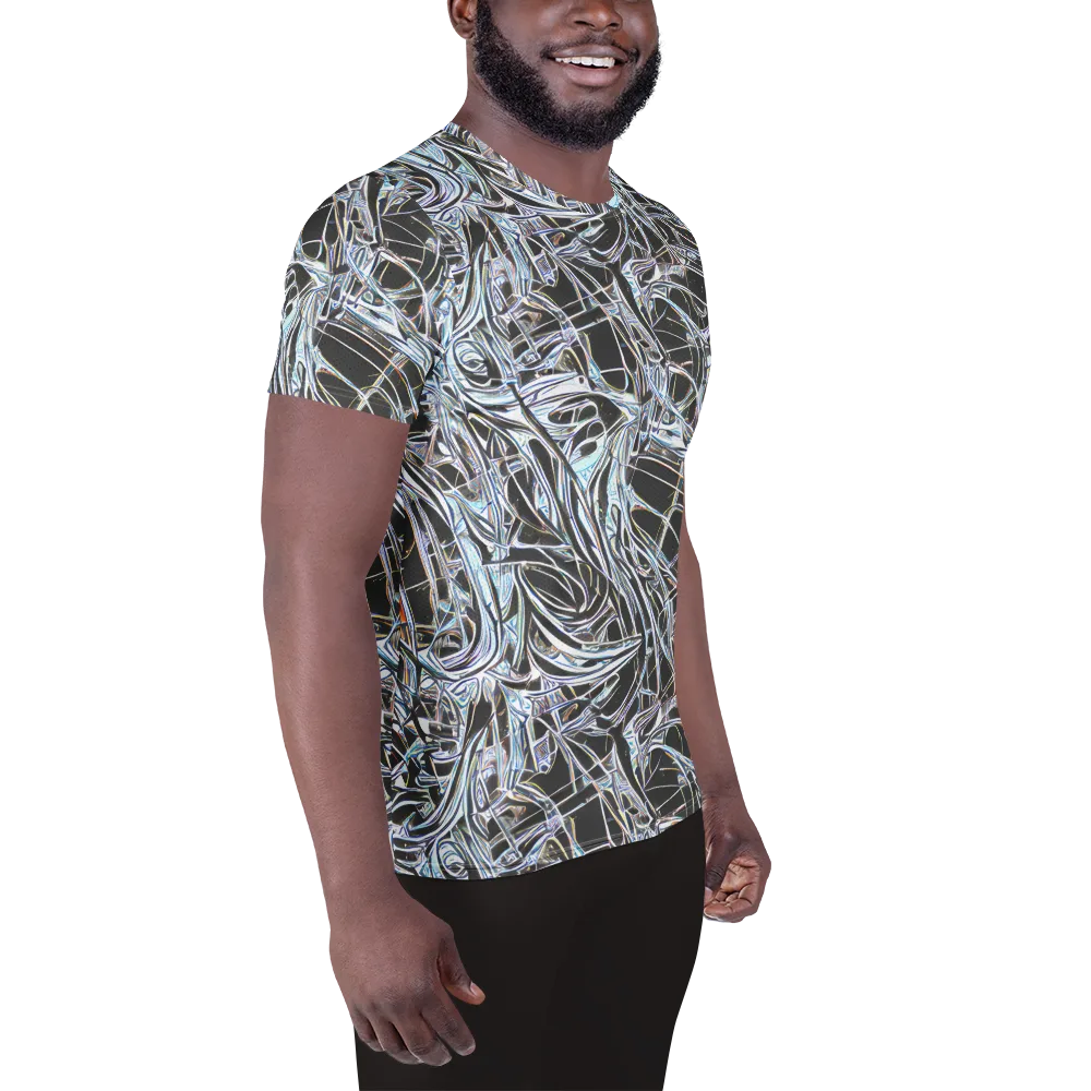 Chrome Tangle on Men's Athletic T-Shirt — Right