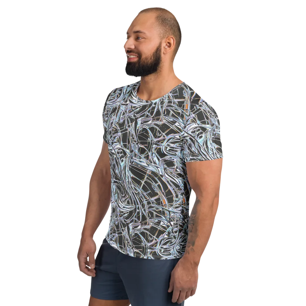 Chrome Tangle on Men's Athletic T-Shirt — Left