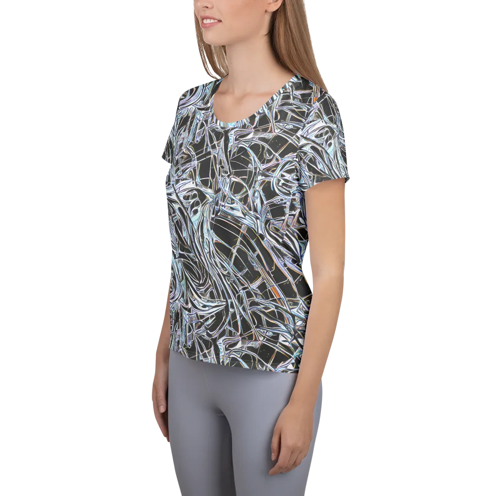 Chrome Tangle on Women's Athletic T-Shirt — Left