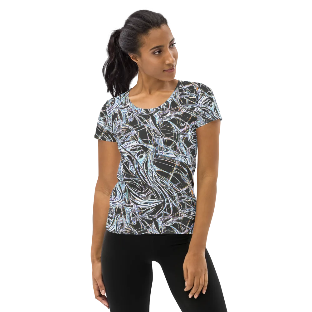 Chrome Tangle on Women's Athletic T-Shirt — Front