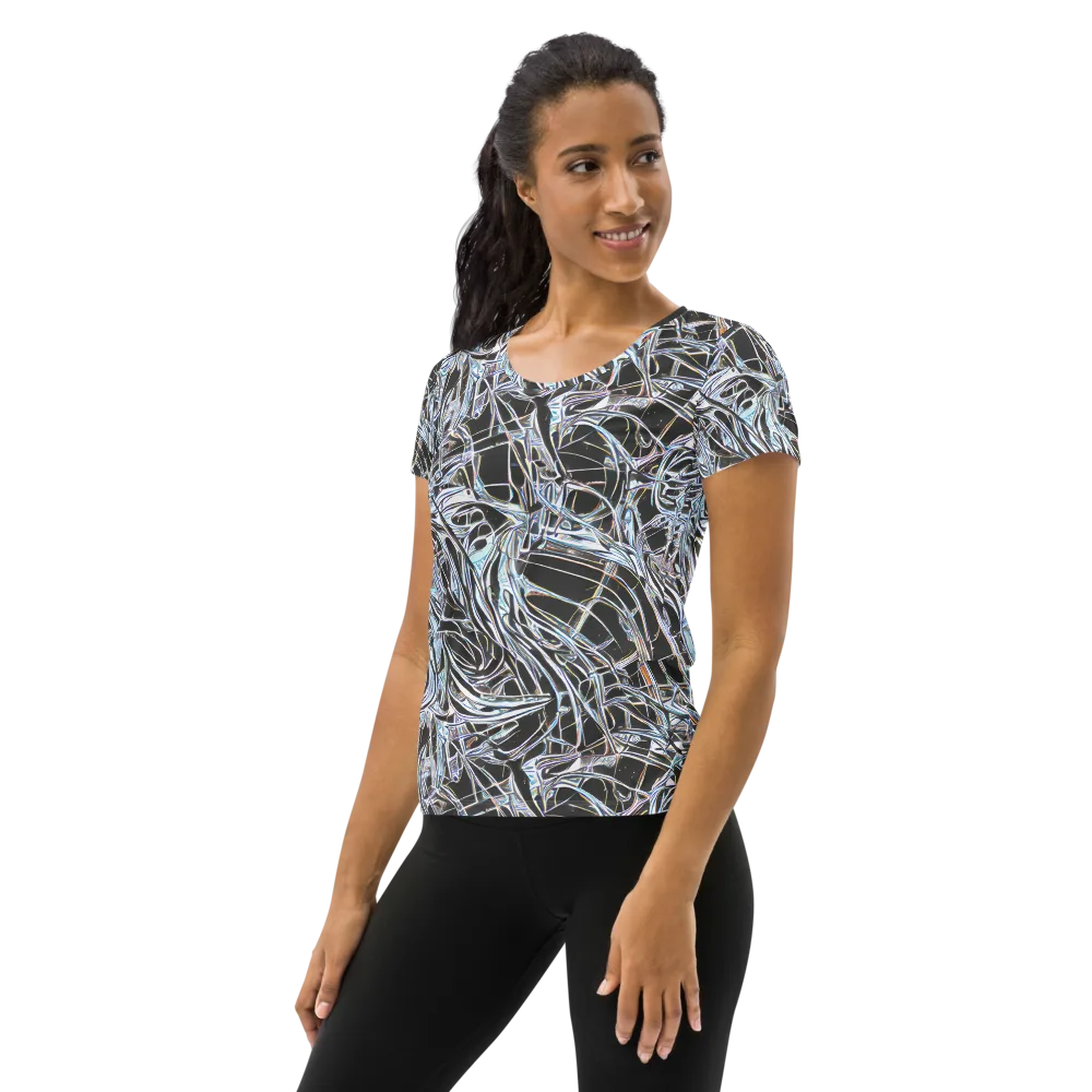 Chrome Tangle on Women's Athletic T-Shirt — Left