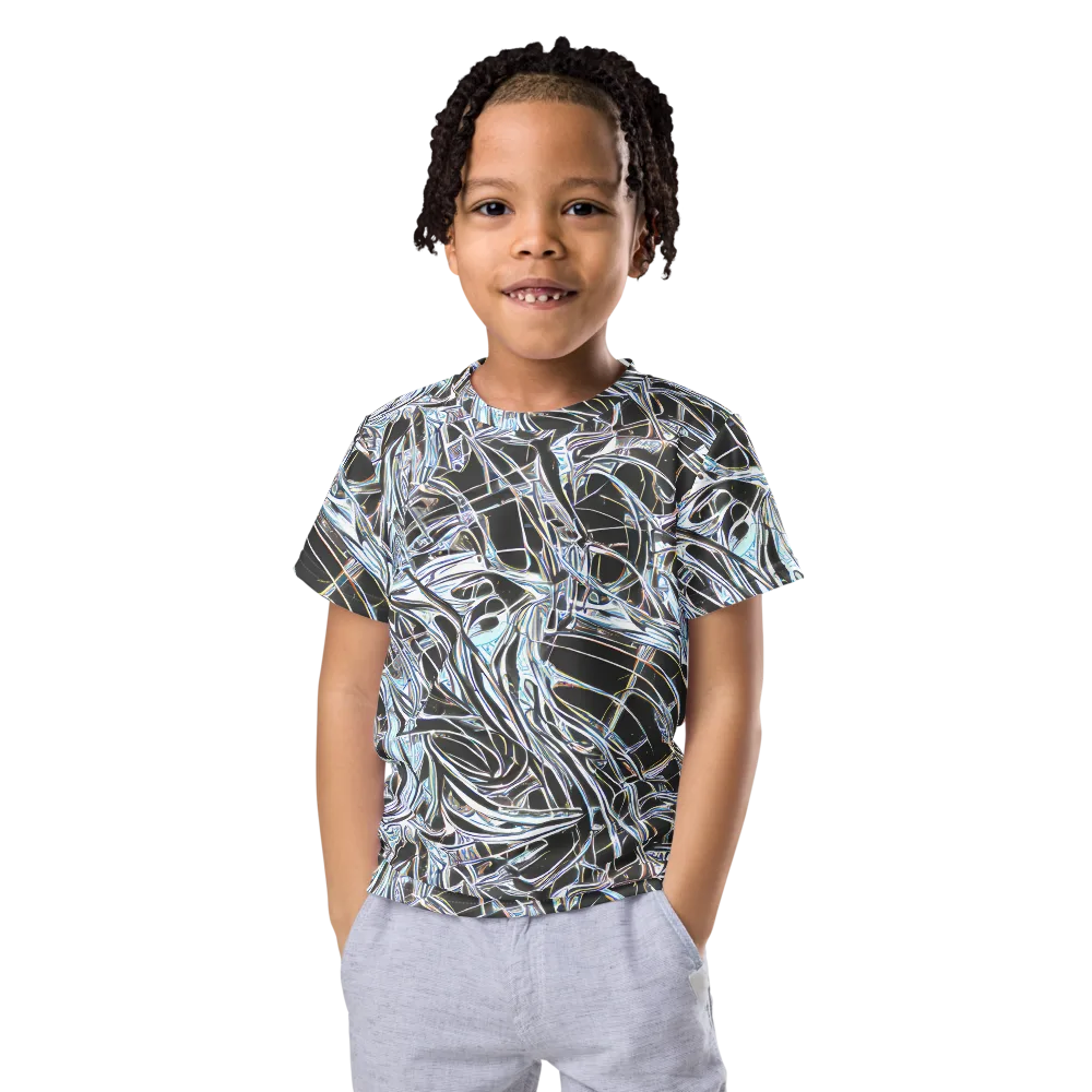 Chrome Tangle on Kids Crew Neck T-Shirt — Front