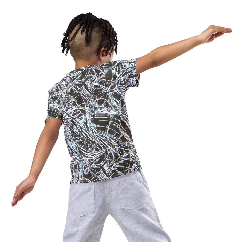 Chrome Tangle on Kids Crew Neck T-Shirt — Back