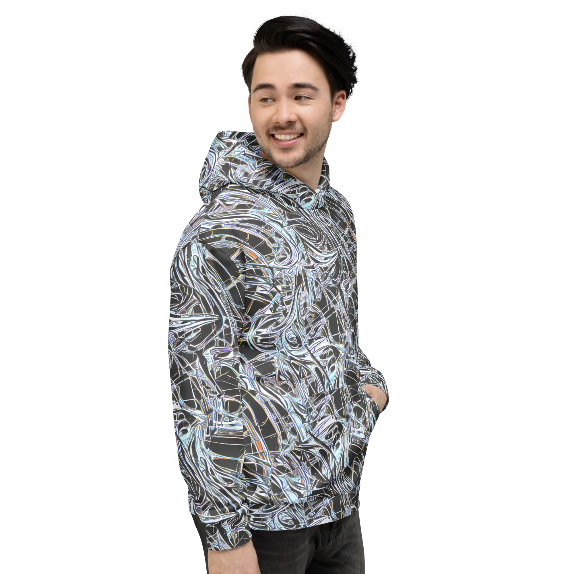 Chrome Tangle on Hoodie — Right