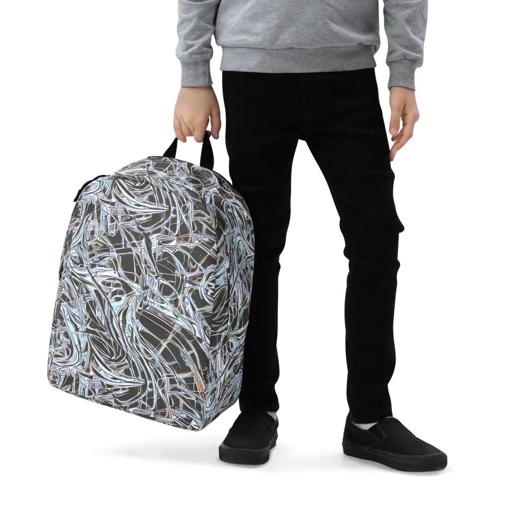Chrome Tangle on Minimalist Backpack — Zoomed-in