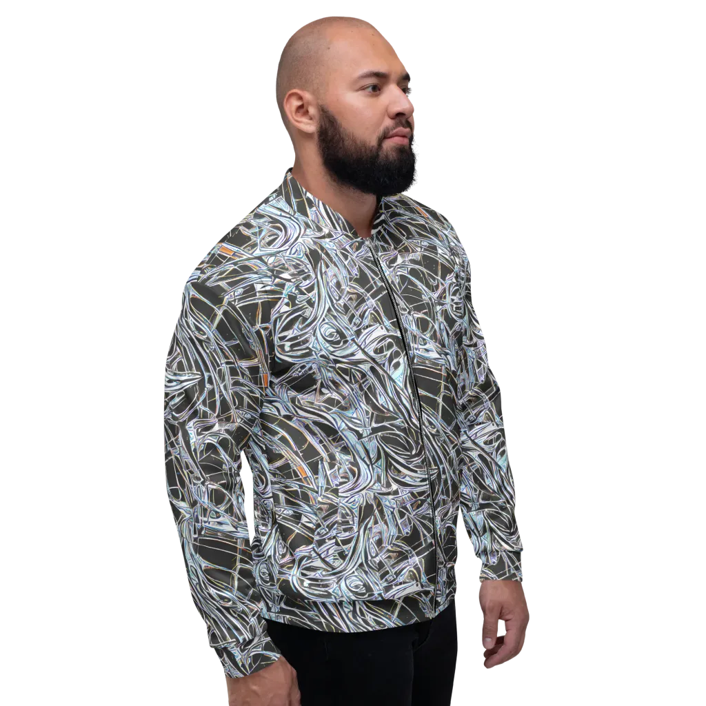 Chrome Tangle on Bomber Jacket — Right