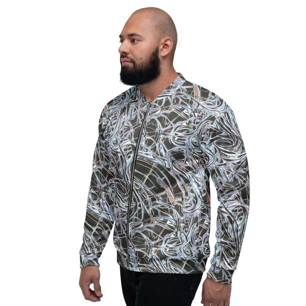 Chrome Tangle on Bomber Jacket — Left