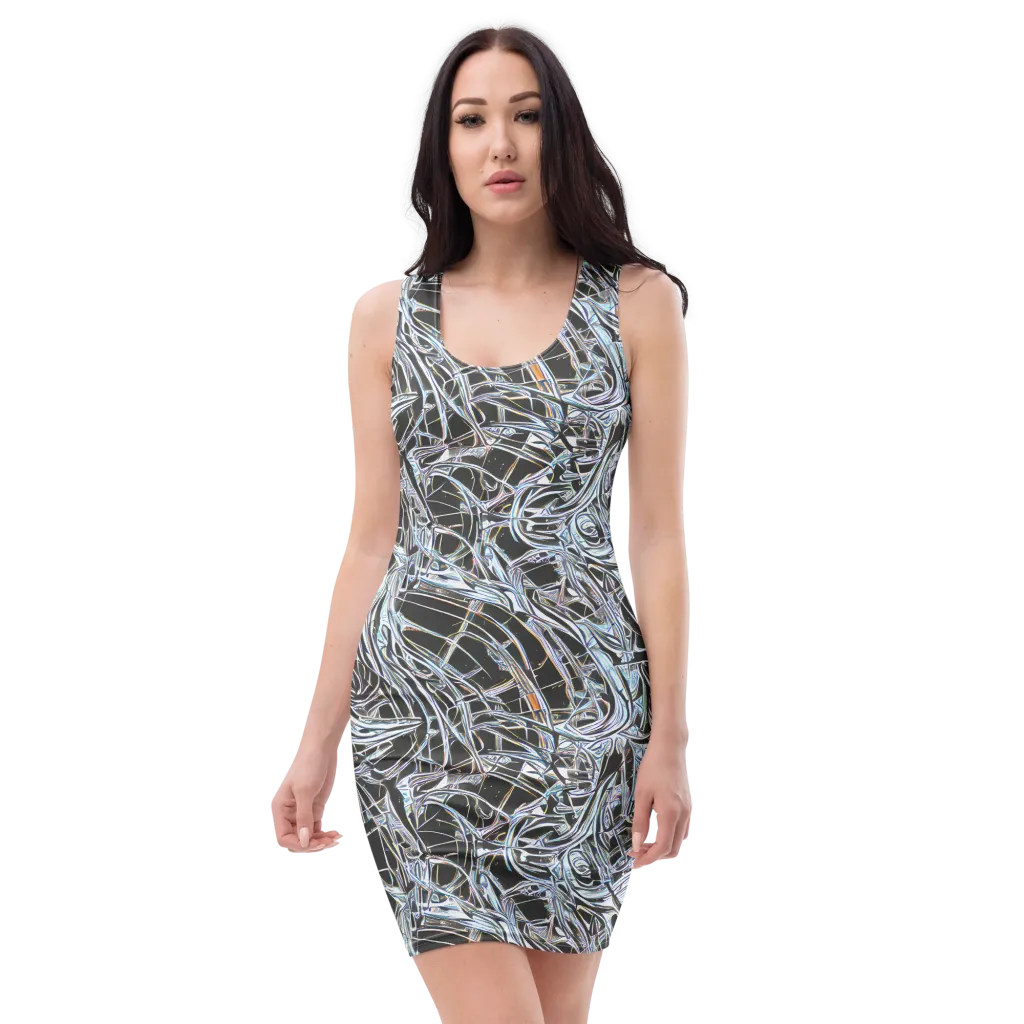 Chrome Tangle on Bodycon Dress — Front