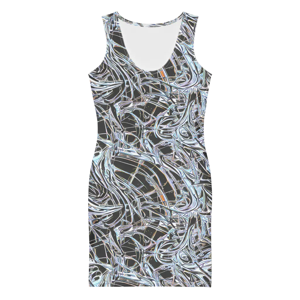Chrome Tangle on Bodycon Dress — Front