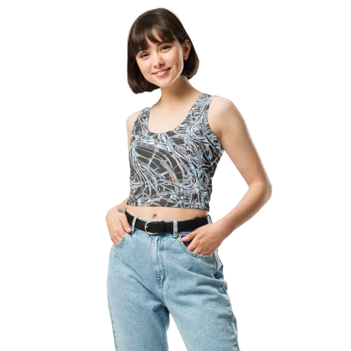 Chrome Tangle on a Crop Top