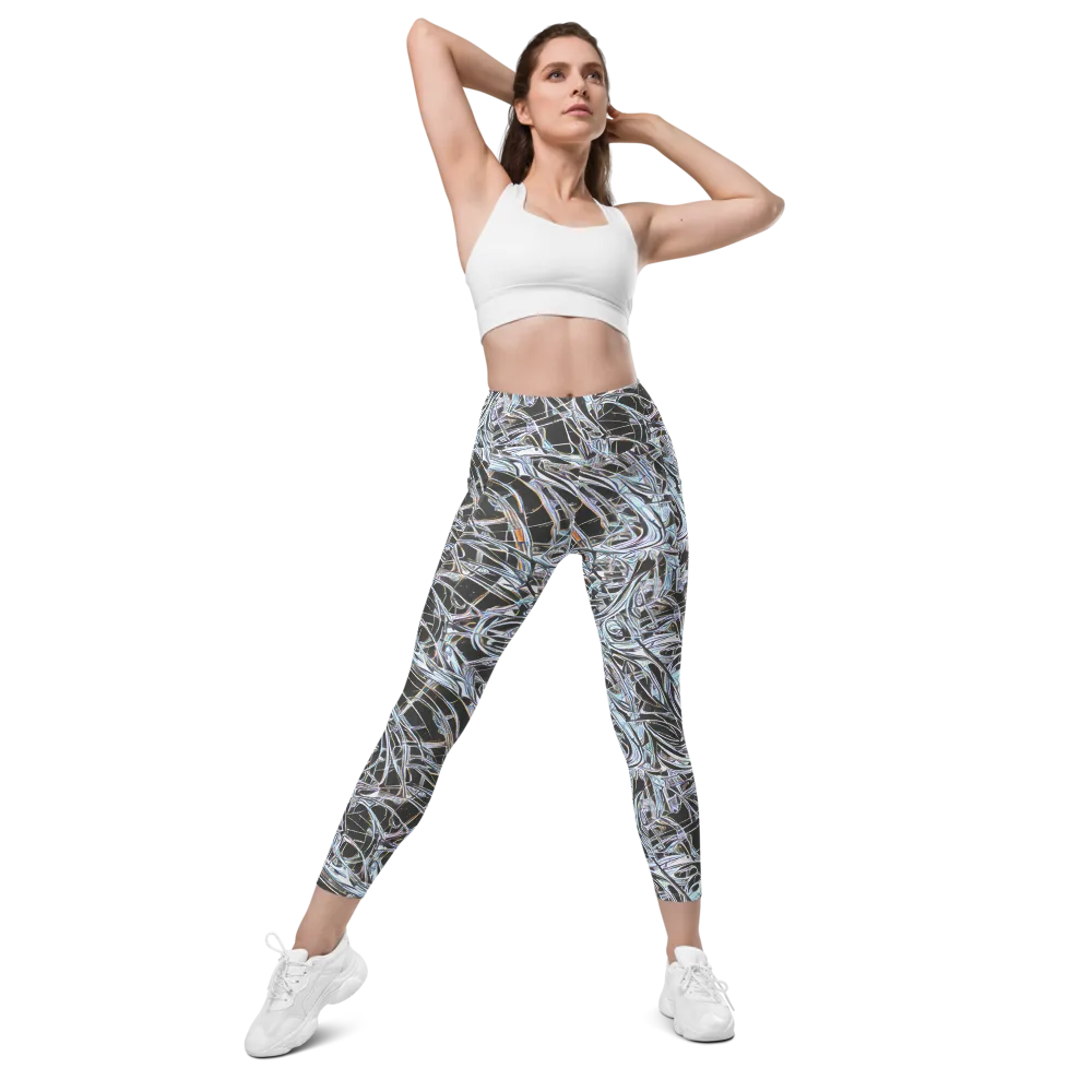 Chrome Tangle on Leggings with Pockets — Front