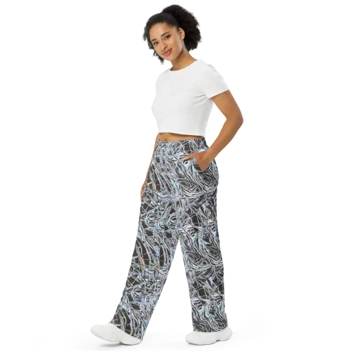 Chrome Tangle on a Wide-Leg Pants