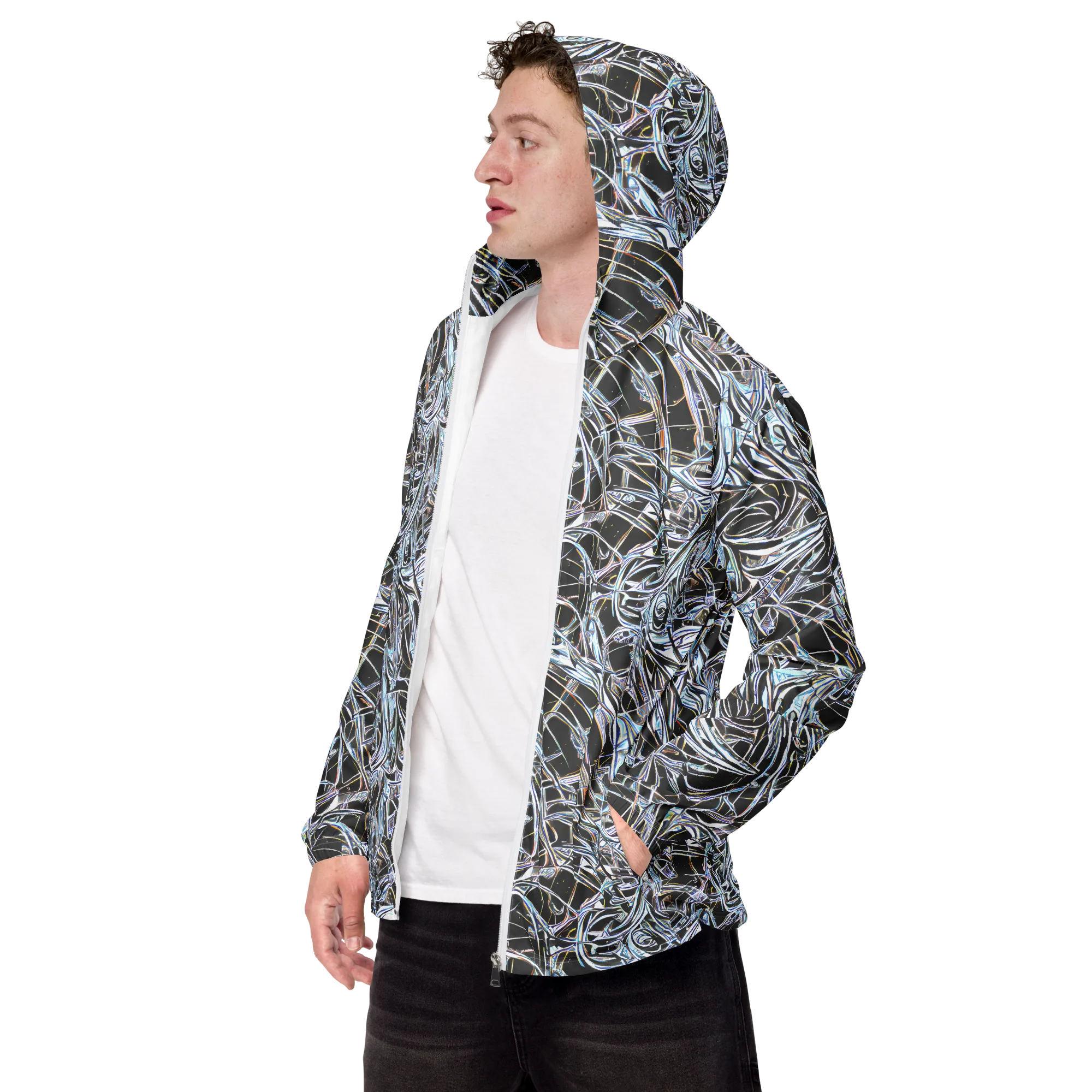 Chrome Tangle on Men's Windbreaker — Left Front