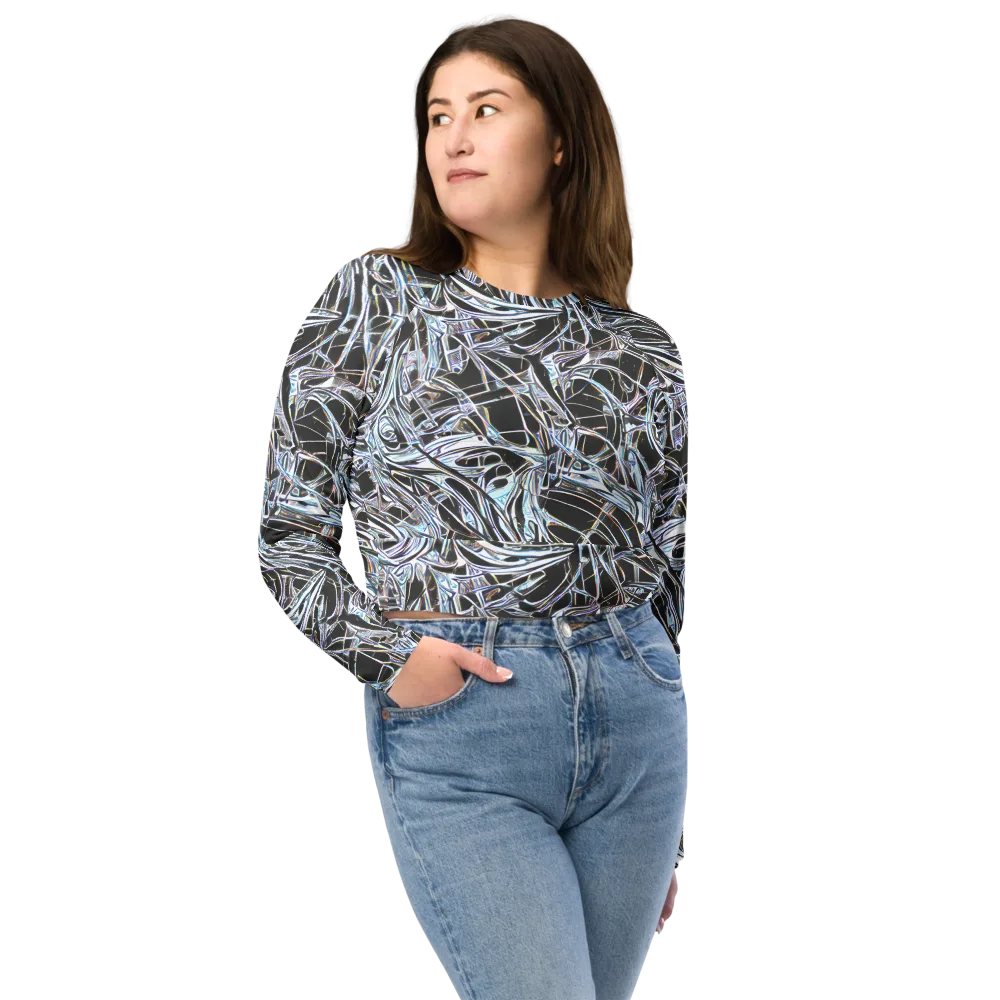 Chrome Tangle on Long Sleeve Crop Top — Front
