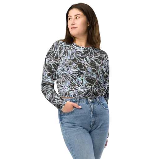 Chrome Tangle on a Long Sleeve Crop Top