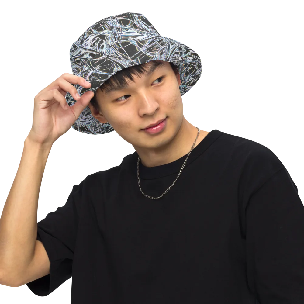 Chrome Tangle on Reversible Bucket Hat — Front Inside