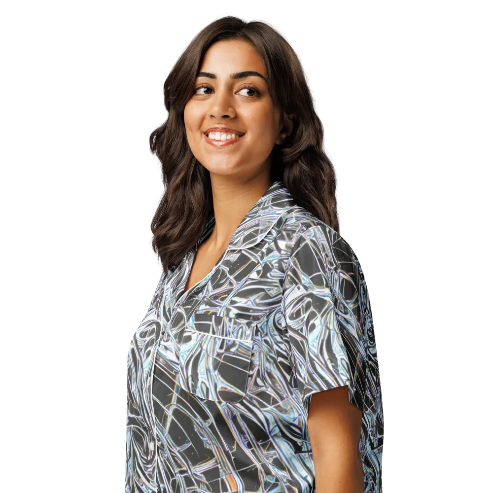 Chrome Tangle on Women's Short Sleeve Pajama Top — Left Front