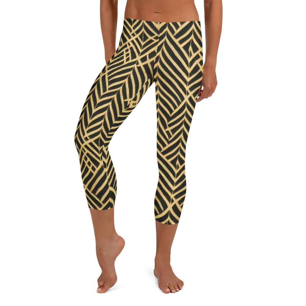Gilded Geometry on Capri Leggings — Front