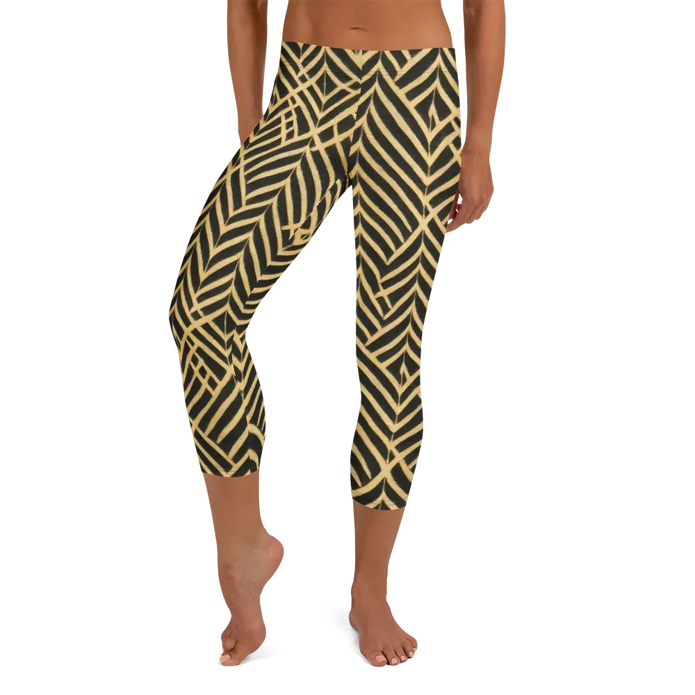 Gilded Geometry on Capri Leggings — Front