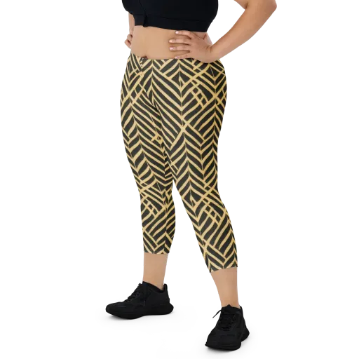 Gilded Geometry on a Capri Leggings